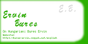 ervin bures business card